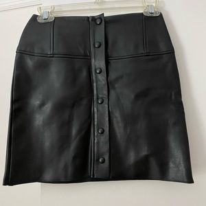 Leather mini skirt